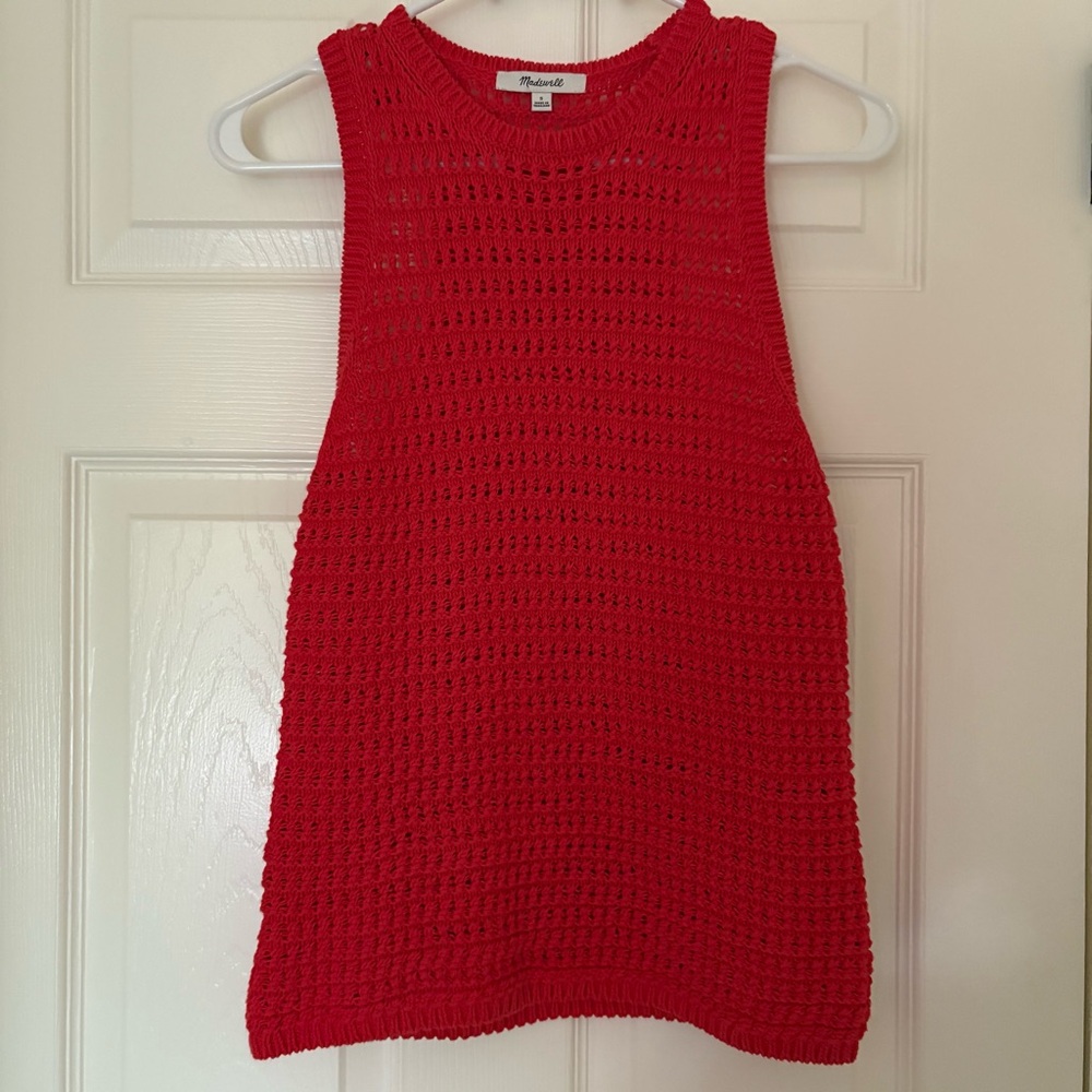 Madewell Crochet-Knit Crewneck Sweater Tank